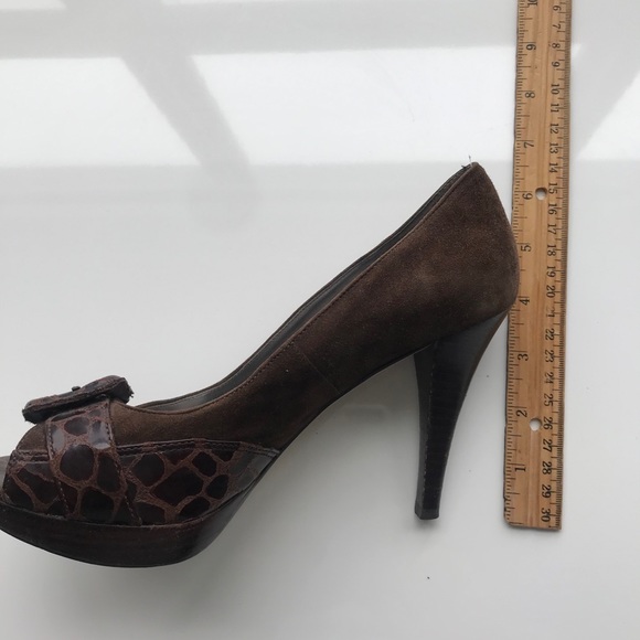 Marc Fisher Brown Peep Toe Platform Pumps - Picture 7 of 7